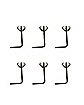 Multi-Pack CZ L-Bend Nose Rings - 6 Pack