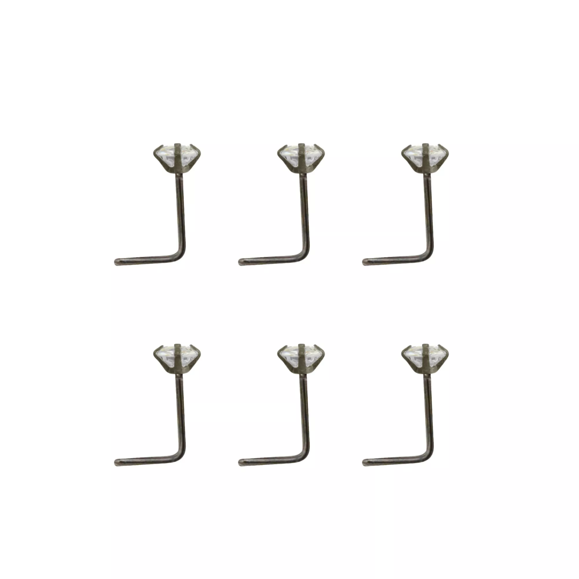 Multi-Pack CZ L-Bend Nose Rings