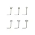 Multi-Pack CZ L-Bend Nose Rings - 6 Pack at Spencer's