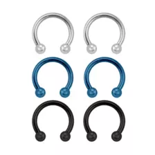 Multi-Pack Blue Horseshoe Rings - 3 Pair at Spencer's