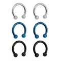 Multi-Pack Blue Horseshoe Rings - 3 Pair at Spencer's