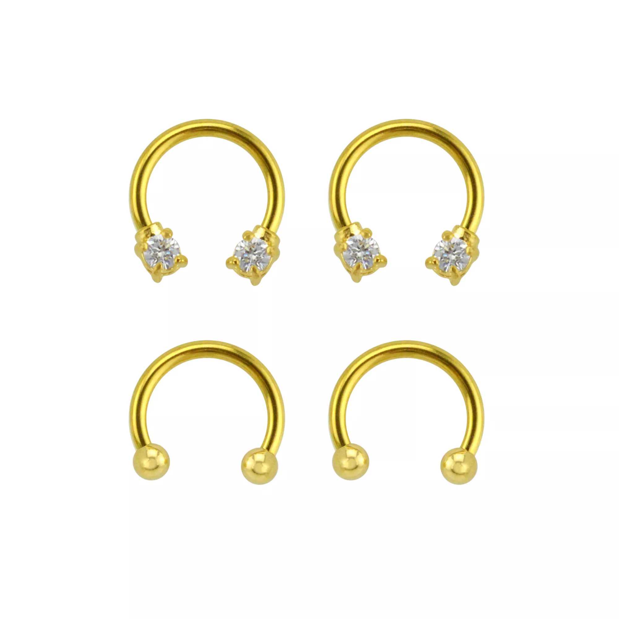 Multi-Pack Goldplated Horseshoe Rings - 2 Pair at Spencer's