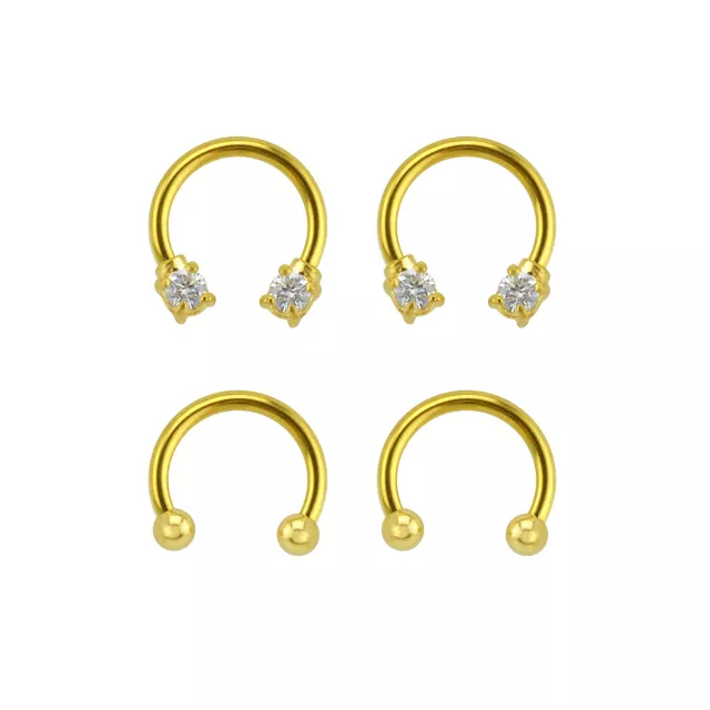 Multi-Pack Goldplated Horseshoe Rings - 2 Pair at Spencer's
