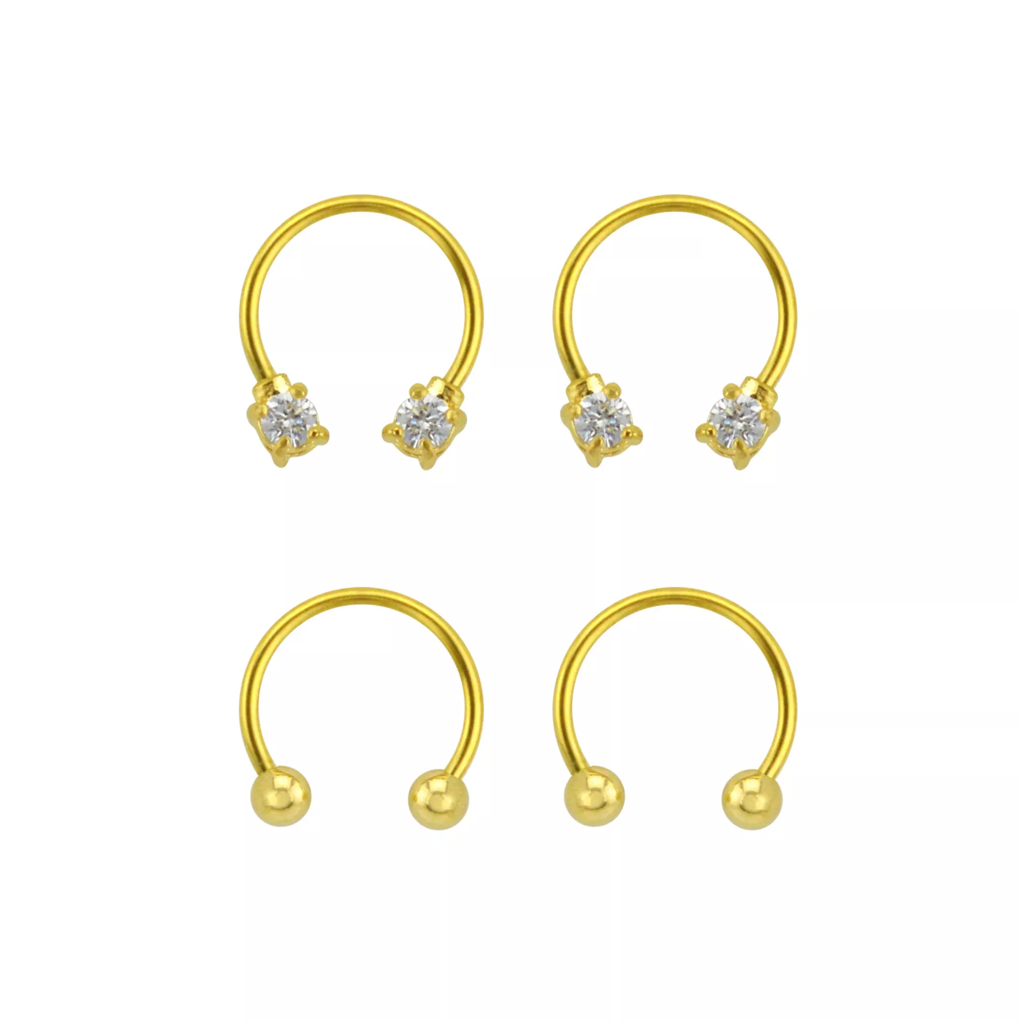 Multi-Pack Goldplated Horseshoe Rings - 2 Pair at Spencer's
