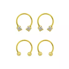Multi-Pack Goldplated Horseshoe Rings - 2 Pair at Spencer's