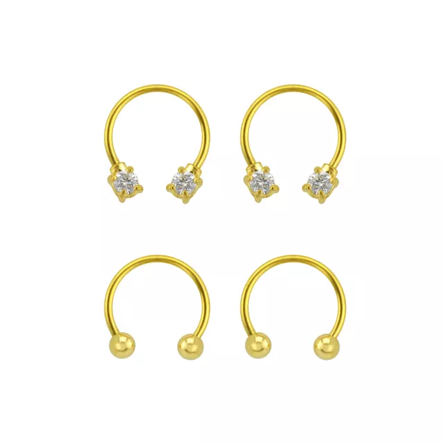 Multi-Pack Goldplated Horseshoe Rings - 2 Pair at Spencer's