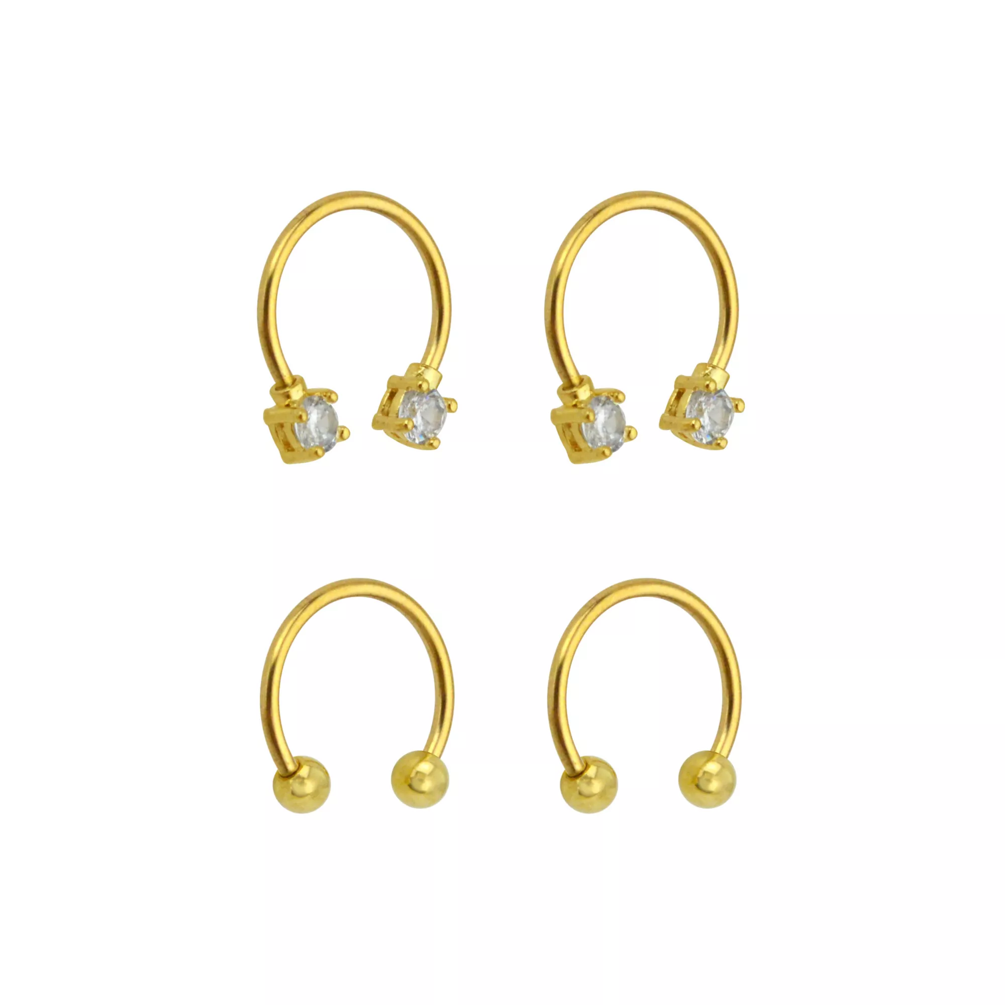 Multi-Pack Goldplated Horseshoe Rings - 2 Pair at Spencer's