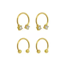 Multi-Pack Goldplated Horseshoe Rings - 2 Pair at Spencer's