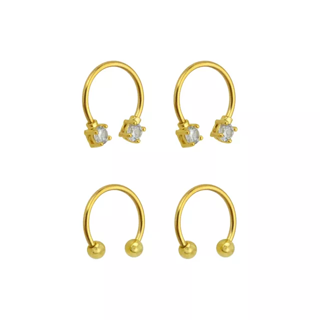 Multi-Pack Goldplated Horseshoe Rings - 2 Pair at Spencer's