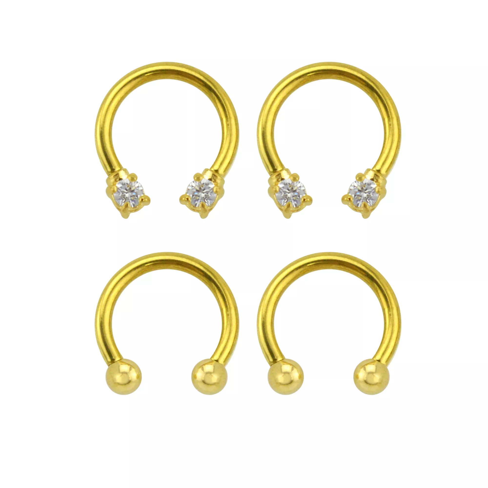 Multi-Pack Goldplated Horseshoe Rings - 2 Pair at Spencer's