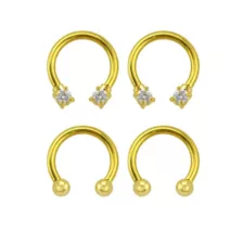 Multi-Pack Goldplated Horseshoe Rings - 2 Pair at Spencer's