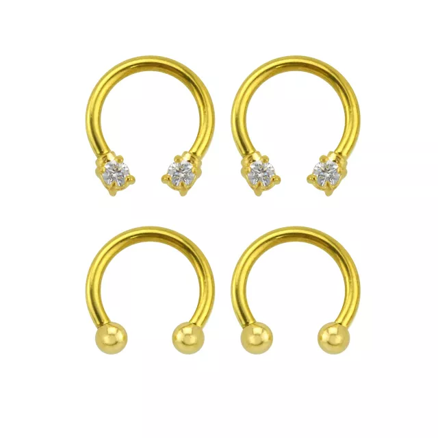 Multi-Pack Goldplated Horseshoe Rings - 2 Pair at Spencer's