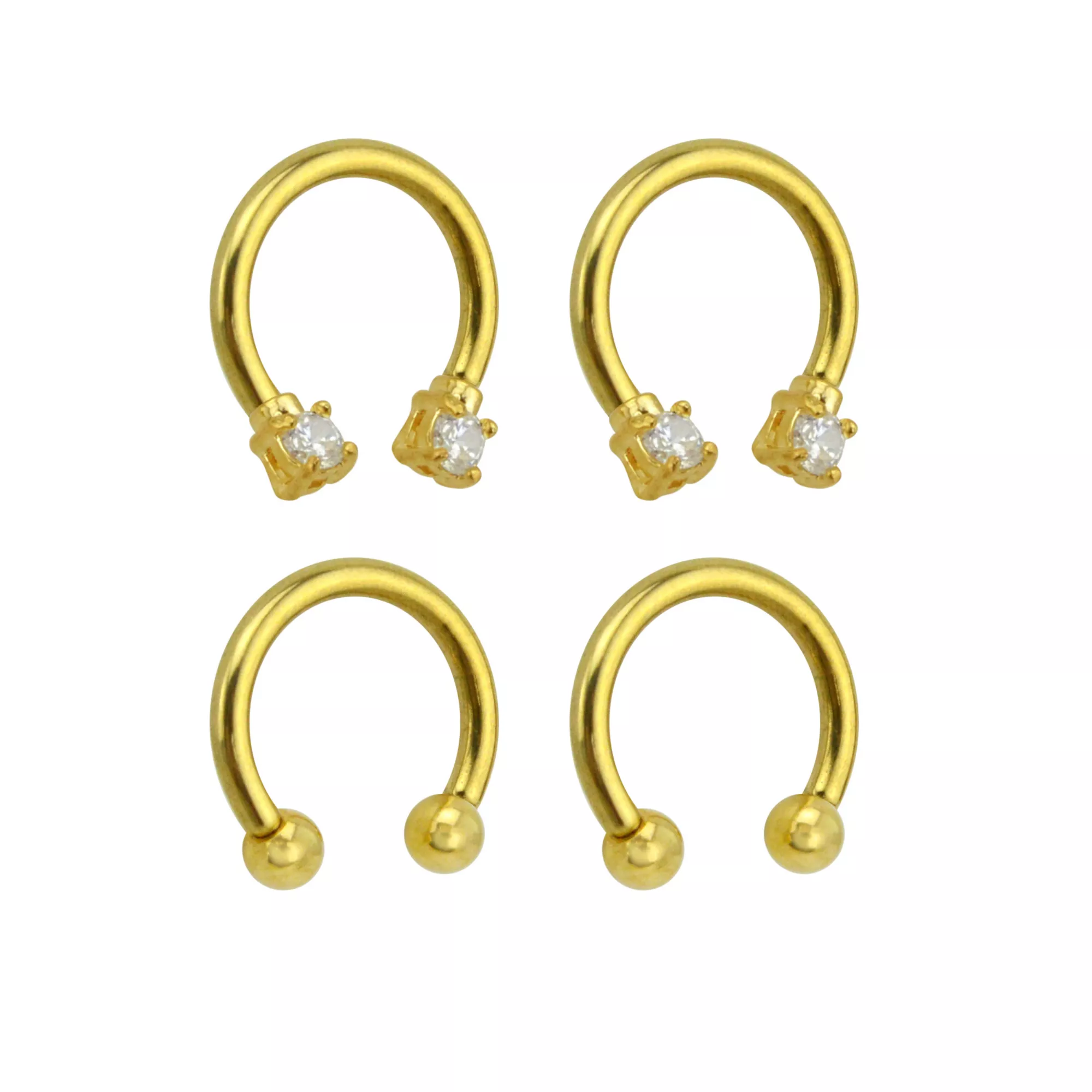 Multi-Pack Goldplated Horseshoe Rings - 2 Pair at Spencer's