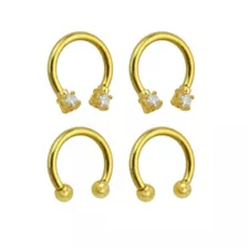Multi-Pack Goldplated Horseshoe Rings - 2 Pair at Spencer's