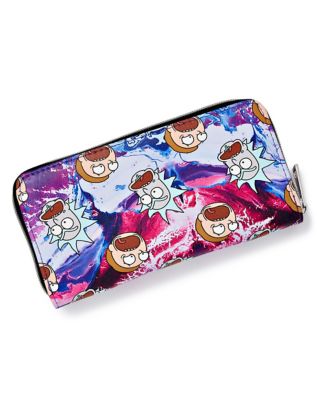 Trippy Rick and Morty Faces Zipper Wallet