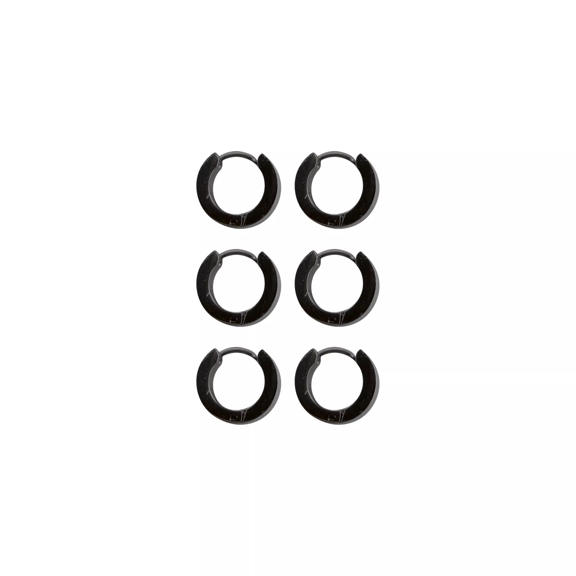 Black Huggie Hoop Earrings - 3 Pair at Spencer's