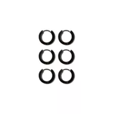 Black Huggie Hoop Earrings - 3 Pair at Spencer's