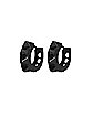 Black Studded Huggie Hoop Earrings – 18 Gauge