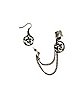 Pentagram Dangle Earrings with Chain Cuff