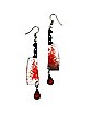 Bloody Hatchet Dangle Earrings - 18 Gauge