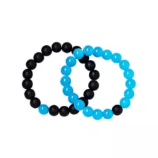 Blue and Black Long Distance Beaded Bracelets - 2 Pack at Spencer's