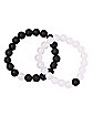 Black And White Long Distance Beaded Bracelets - 2 Pack