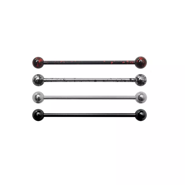 Multi-Pack Splatter Industrial Barbells 4 Pack - 14 Gauge at Spencer's