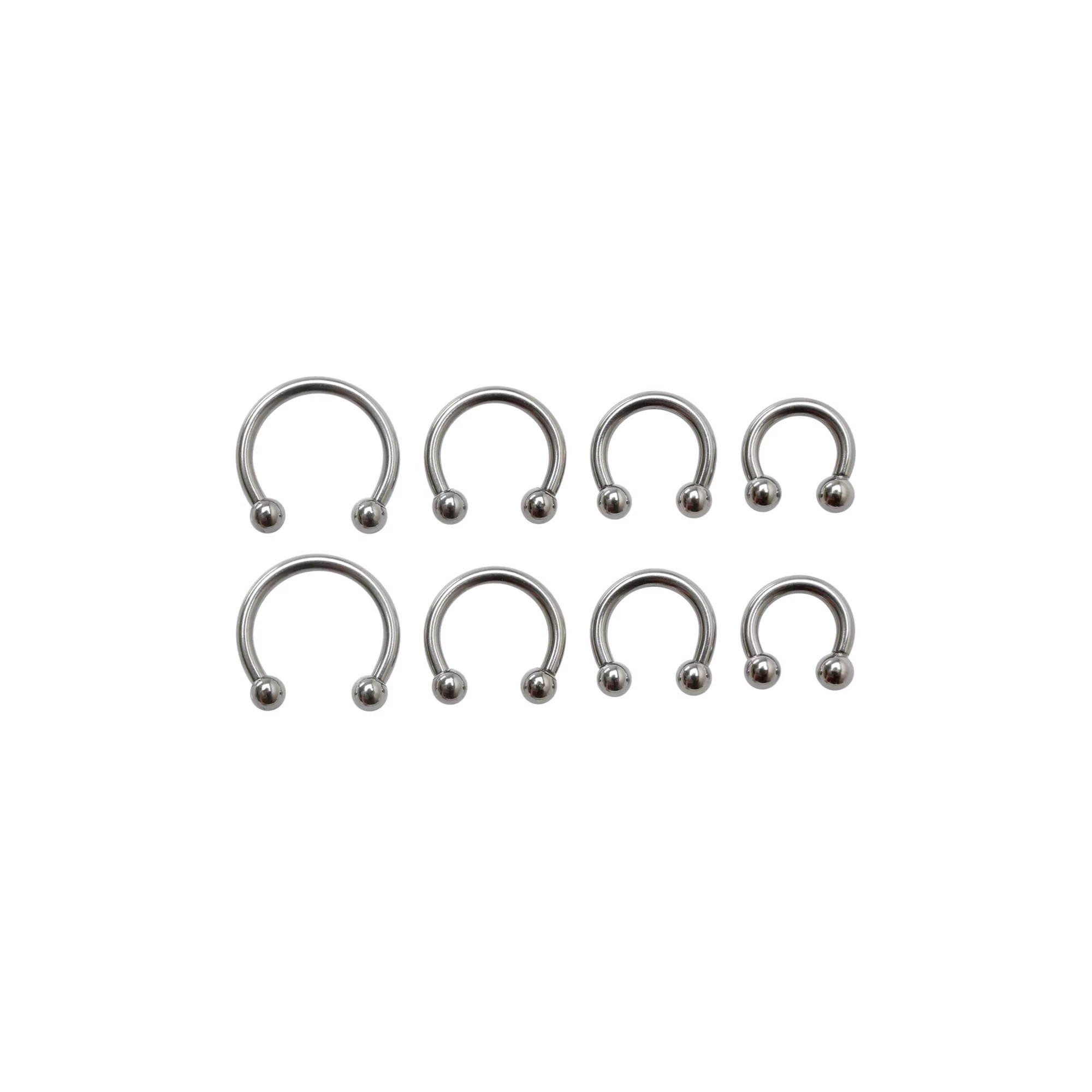 Multi-Pack Horseshoe Rings 4 Pair - 10 Gauge
