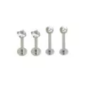 Multi-Pack CZ Labret Lip Rings 4 Pack - 16 Gauge at Spencer's