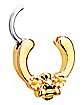 Goldtone Bumble Bee Daisy Clicker Septum Ring - 16 Gauge