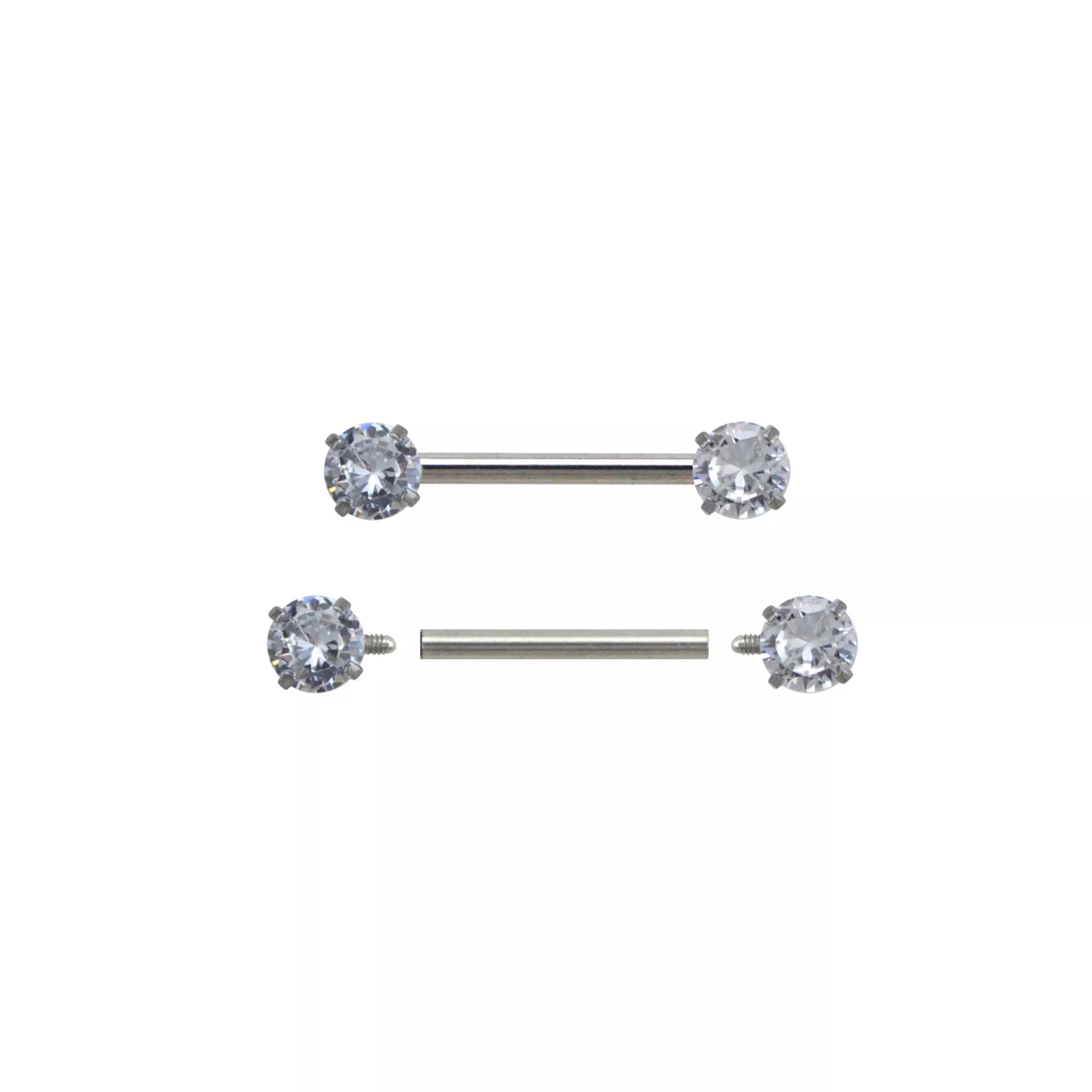 Clear CZ Silver-Tone Nipple Barbells - 14 Gauge at Spencer's