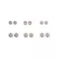 Multi-Pack Clear CZ Stud Earrings - 6 Pair at Spencer's