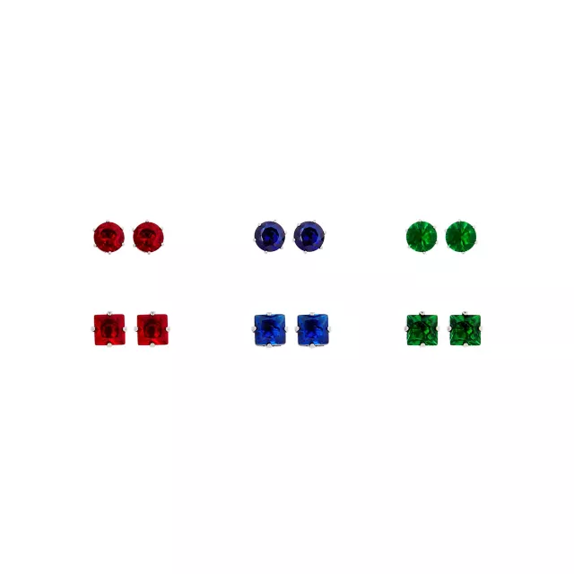 Multi-Pack CZ Stud Earrings - 6 Pair at Spencer's