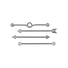 Multi-Pack Glitter Arrow Industrial Barbells 4 Pack - 14 Gauge at Spencer's
