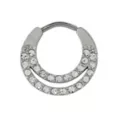 CZ Double Crystal Septum Ring - 16 Gauge at Spencer's