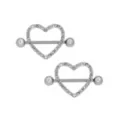 CZ Heart Titanium Nipple Shields - 14 Gauge at Spencer's