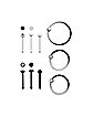 Multi-Pack Black and White Nose Rings 9 Pack - 20 Gauge