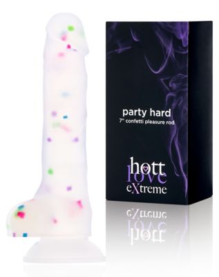 Party Hard Suction Cup Confetti Dildo