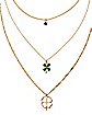 Goldtone Layered Shamrock St. Patrick's Day Necklace