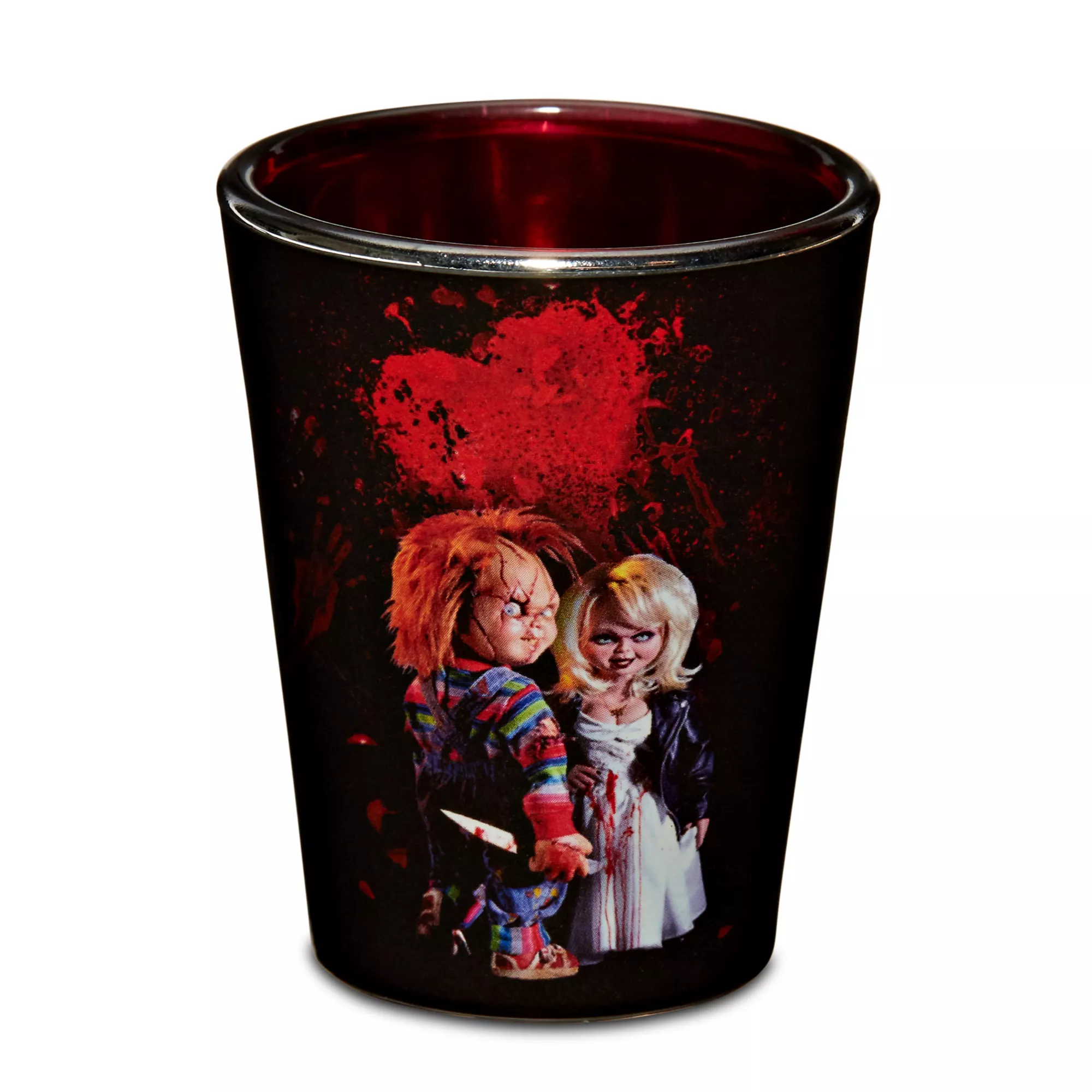 Chucky and Tiffany Shot Glass - 1.5 oz. at Spencer's