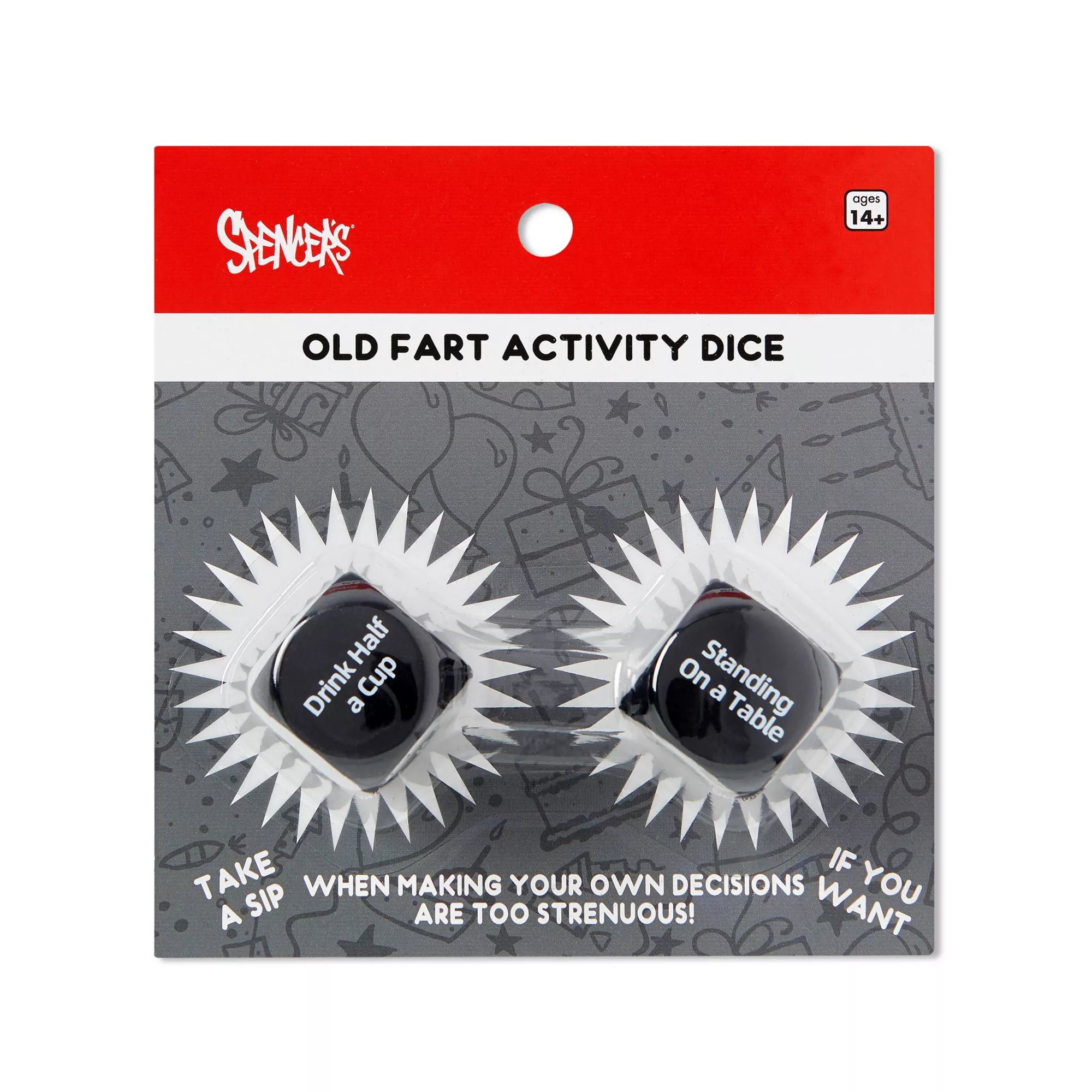 Old Fart Activity Dice at Spencer's