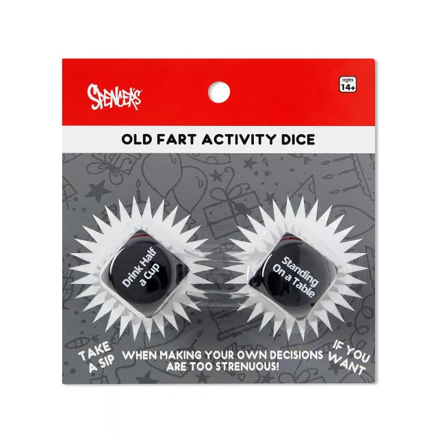 Old Fart Activity Dice at Spencer's