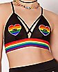 Rainbow Striped Pride Heart Bralette