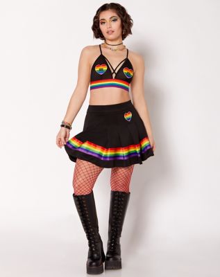 Rainbow Striped Pride Heart Bralette