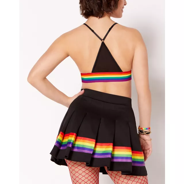 Rainbow Striped Pride Heart Bralette at Spencer's