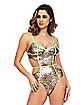 Snakeskin Bodysuit with Neon Strapping