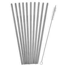 Reusable Stainless Steel Straws - 10 Pack at Spencer's