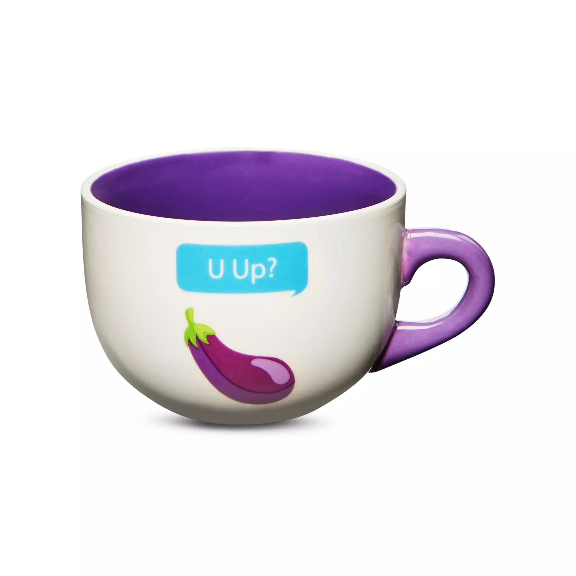 U Up Eggplant Emoji Soup Mug - 22 oz. at Spencer's