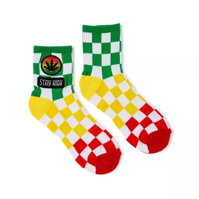 Stay High Rasta Ankle Socks at Spencer's
