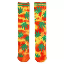 Tie Dye Leaf Crew Socks at Spencer's